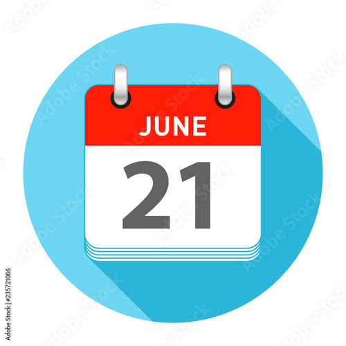 June 21 Single Day Calendar Style