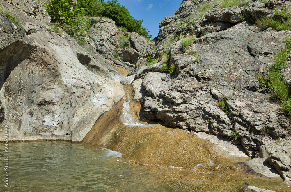 Mountain river in the gorge, Zelenogorye, Crimean Republic