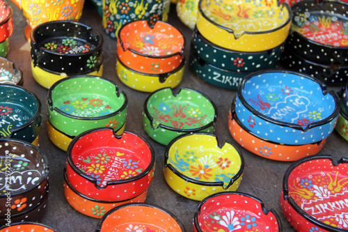 colorful ashtrays