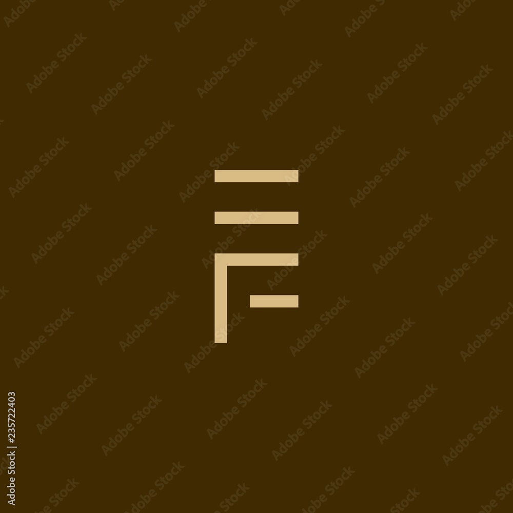 Letter EF Outline Minimalist Creative Abstract Icon Modern Logo Design Template Element Vector