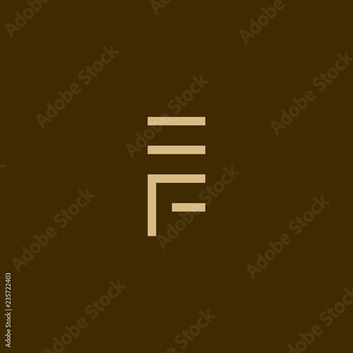 Letter EF Outline Minimalist Creative Abstract Icon Modern Logo Design Template Element Vector