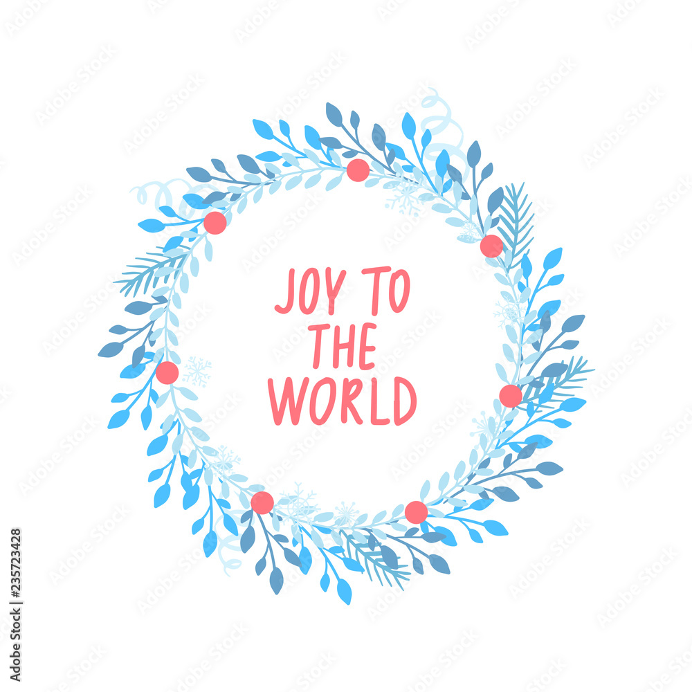 Fototapeta premium Merry Christmas and Happy New Year vector card. Holidays frame