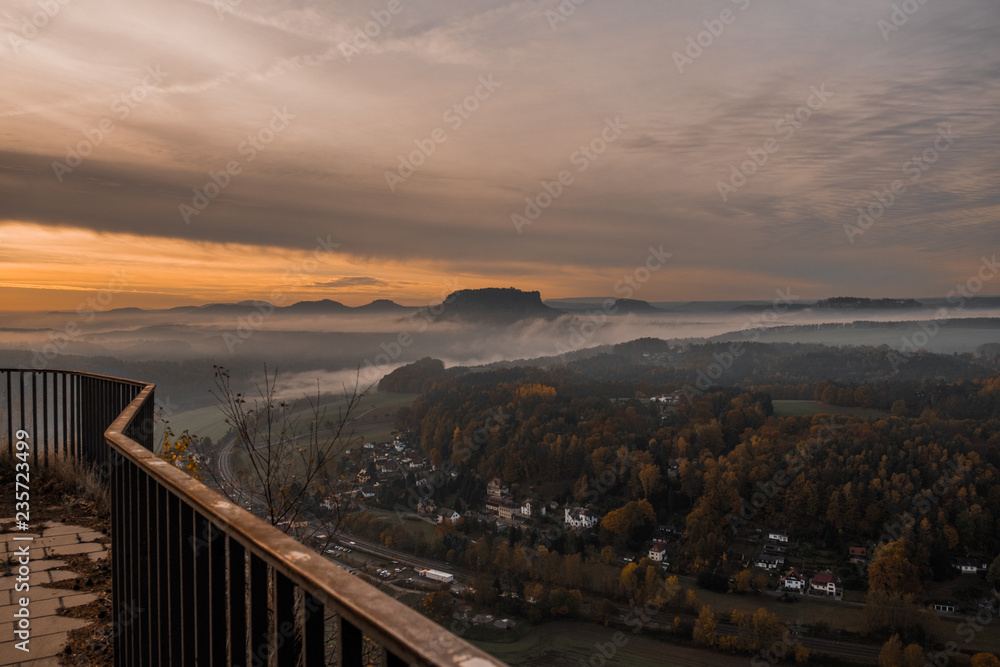 Sunrise in Germany from viewpoint