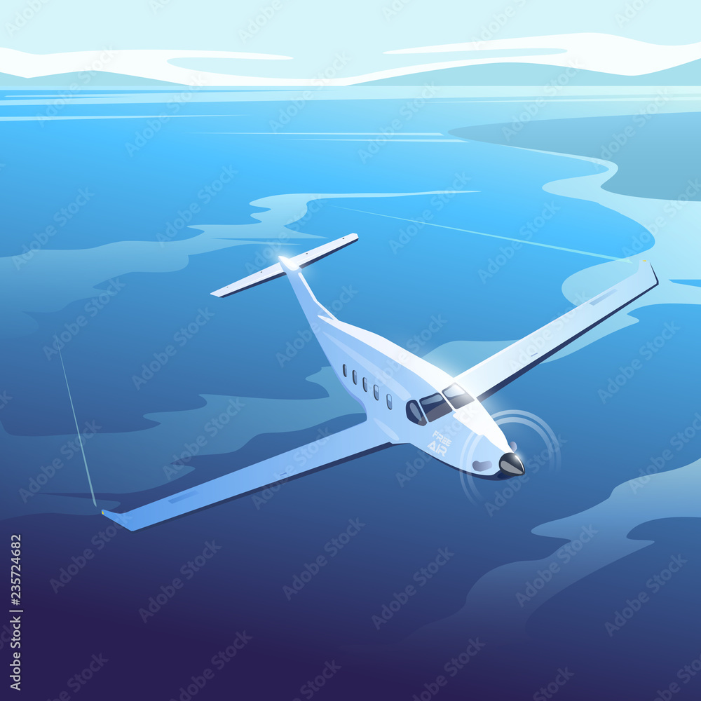 Fototapeta premium Illustration on the theme of travel by airplane