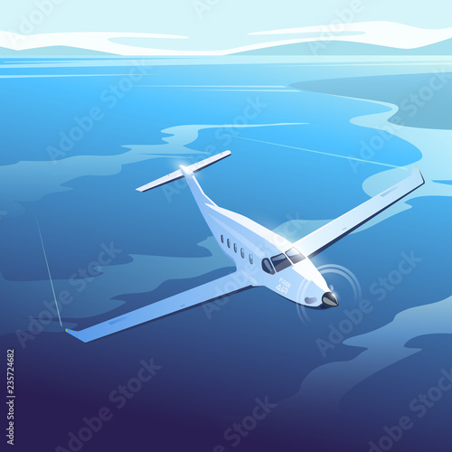 Illustration on the theme of travel by airplane