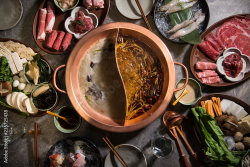 Hot pot meal in a restaurant