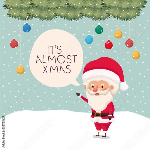 Wallpaper Mural santa claus in snowscape with speech bubble Torontodigital.ca