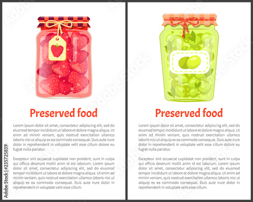 Olives and Strawberries Preserved Food Glass Jars
