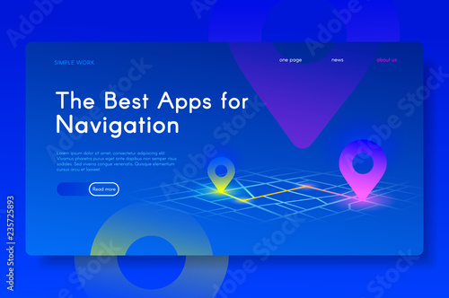 The best Apps for Navigation. Modern isometric.
