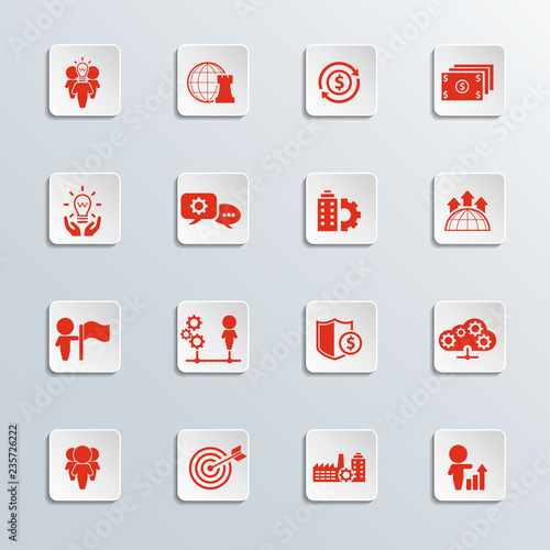 Business and management icon set