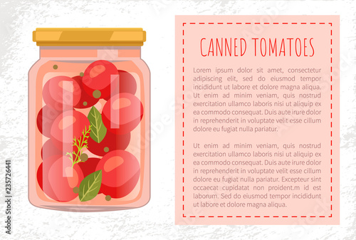Canned Tomato Veggies Preserved Food in Glass Jar
