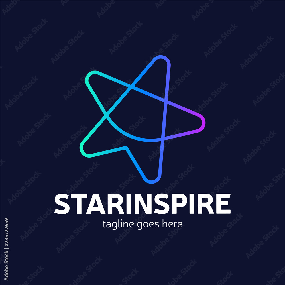 Star inspire creative and colorful logotype design.