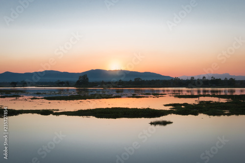 Sunset in the lake