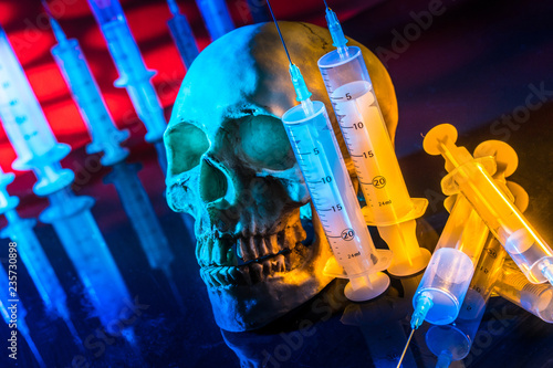 Addiction. The human skull ...