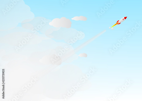 ector : Launching rockets on blue sky