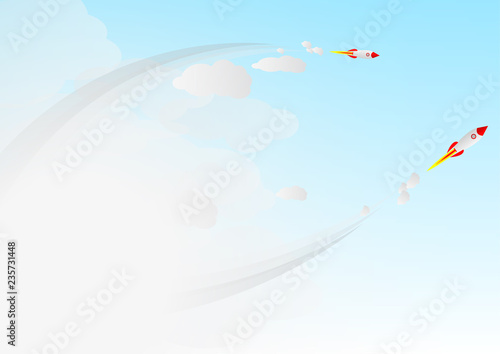 ector : Launching rockets on blue sky