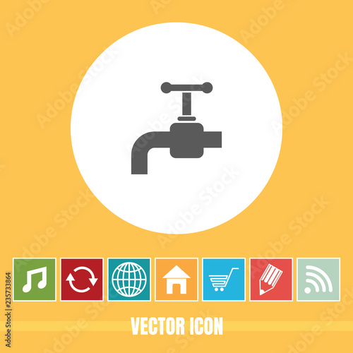 very Useful Vector Icon Of Water Tap with Bonus Icons Very Useful For Mobile App, Software & Web