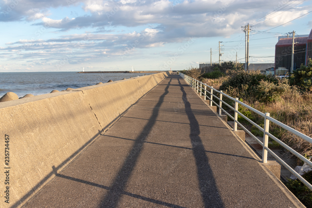 Promenade of breakwater / Isumi city, Chiba, Japan
