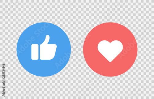 Like and Heart love icon