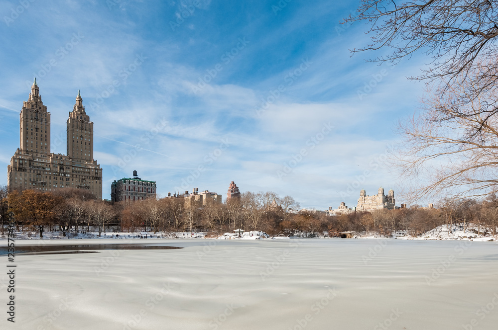 Winter in Central Park, New York, United States.