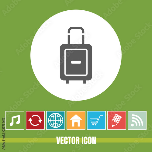 very Useful Vector Icon Of Travel Bag with Bonus Icons Very Useful For Mobile App, Software & Web