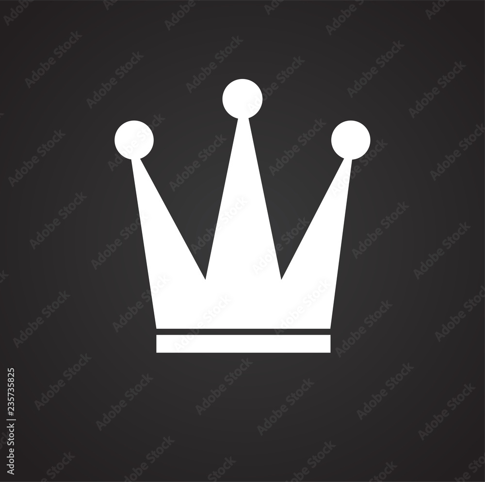 Crown icon on black background for graphic and web design, Modern simple vector sign. Internet concept. Trendy symbol for website design web button or mobile app. Crown icon on black background for graphic and web design, Modern simple vector sign. Internet concept. Trendy symbol for website design web button or mobile app.
