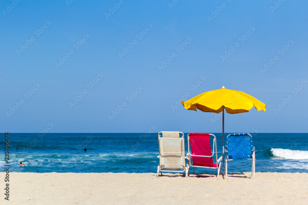 umbrella and chairs on the beach