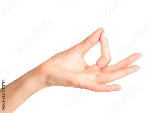 Canvastavla Woman hand showing mudra gesture or holding something.