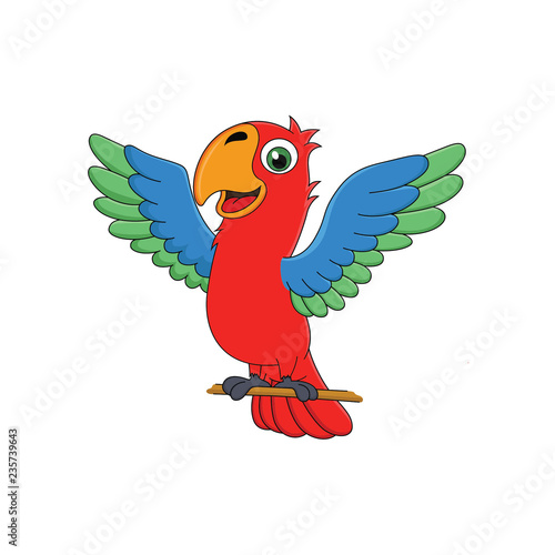 cartoon parrot with happy face