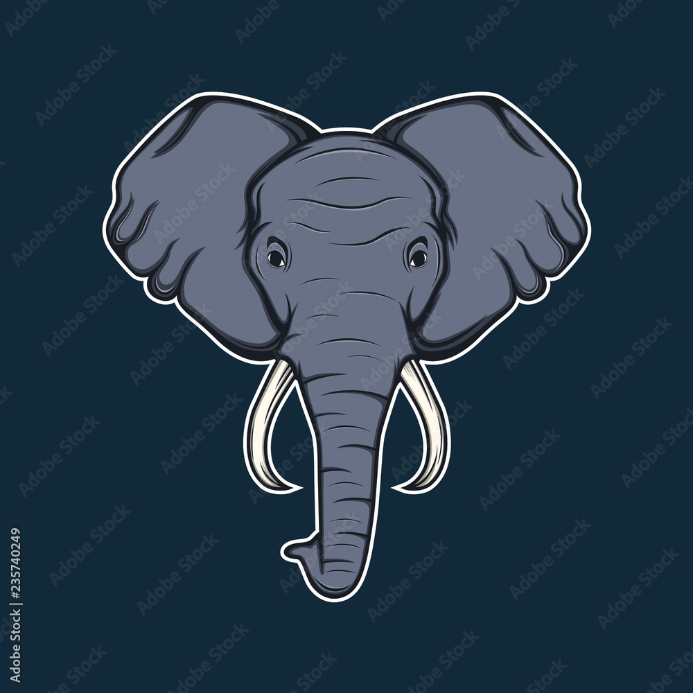 Naklejka premium cool elephant head cartoon