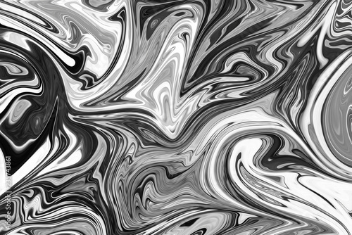 Abstract Gray Black and White Marble Ink Pattern Background. Liquify Abstract Pattern With Black, White, Grey Graphics Color Art Form.