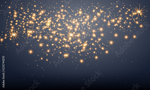 Shining stars on a transparent background, shiny and bright. Vector illustration. Light, radiance and rays.