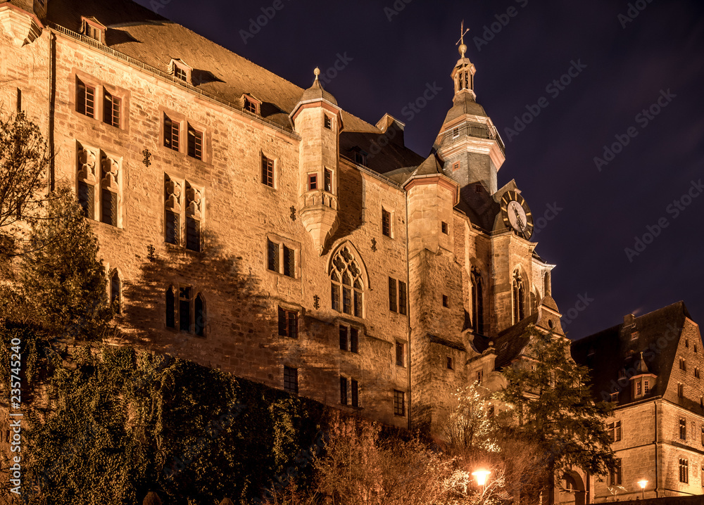 Fototapeta premium zamek w Marburgu (Niemcy) zjęcia nocne