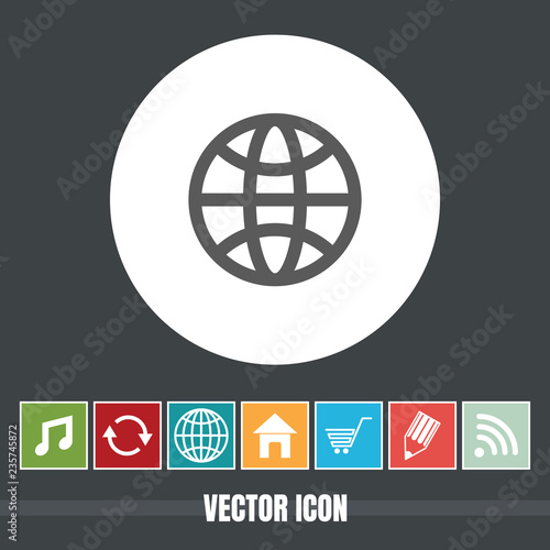 very Useful Vector Icon Of Globe with Bonus Icons Very Useful For Mobile App, Software & Web