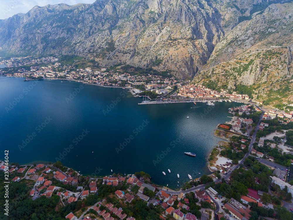 Aerial view of Bay of Kotor