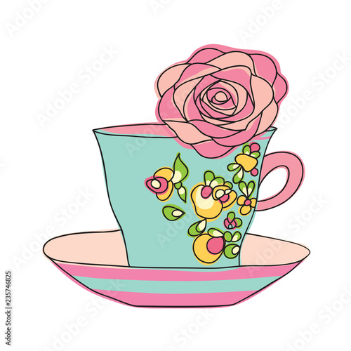 elegant cup and flower
