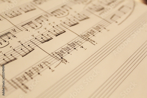 A hand-written music composition for piano