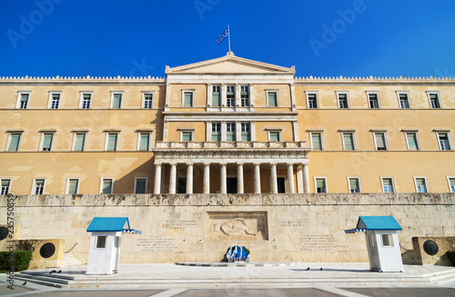 Building of Hellenic Parliament in Athens, Greece. photo