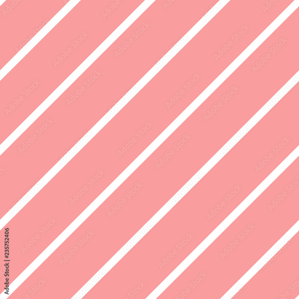 Seamless vector diagonal stripe pattern pink and white. Design for wallpaper, fabric, textile, wrapping. Simple background
