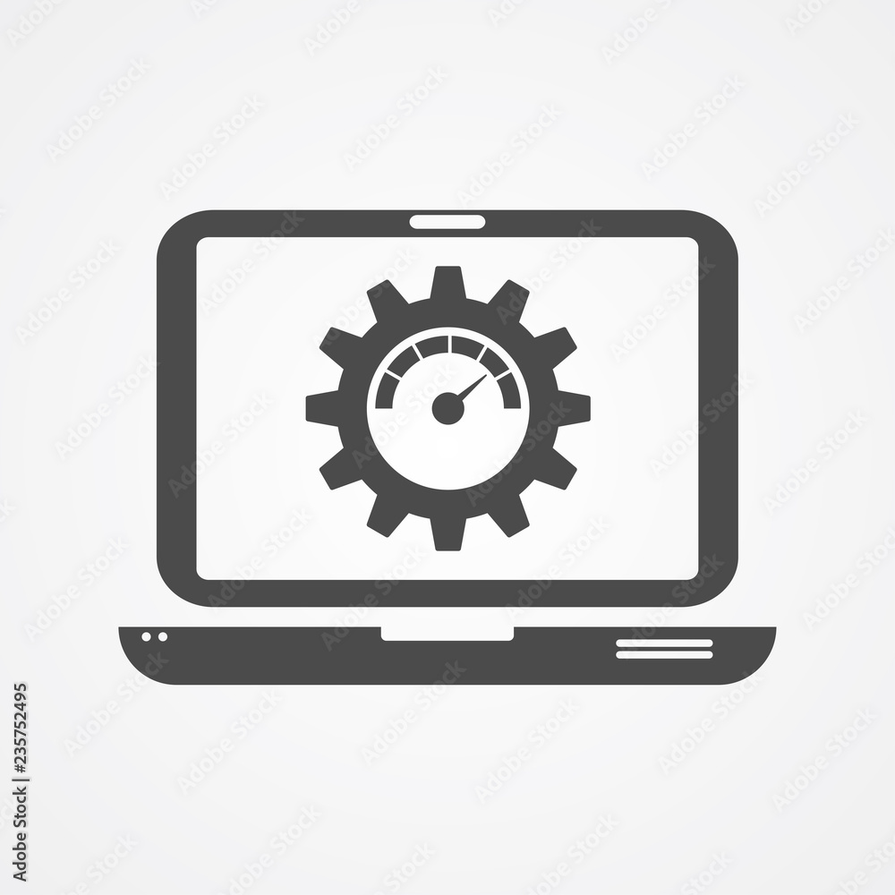 Laptop speed test vector icon sign symbol Laptop speed test vector icon sign symbol