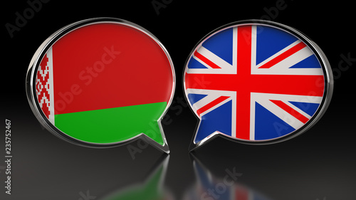 Belarus and United Kingdom flags with Speech Bubbles. 3D illustration Free Download Belarus and United Kingdom flags with Speech Bubbles. 3D illustration - GFXLoad