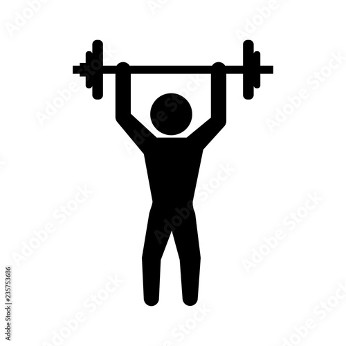 man silhouette weight lifting