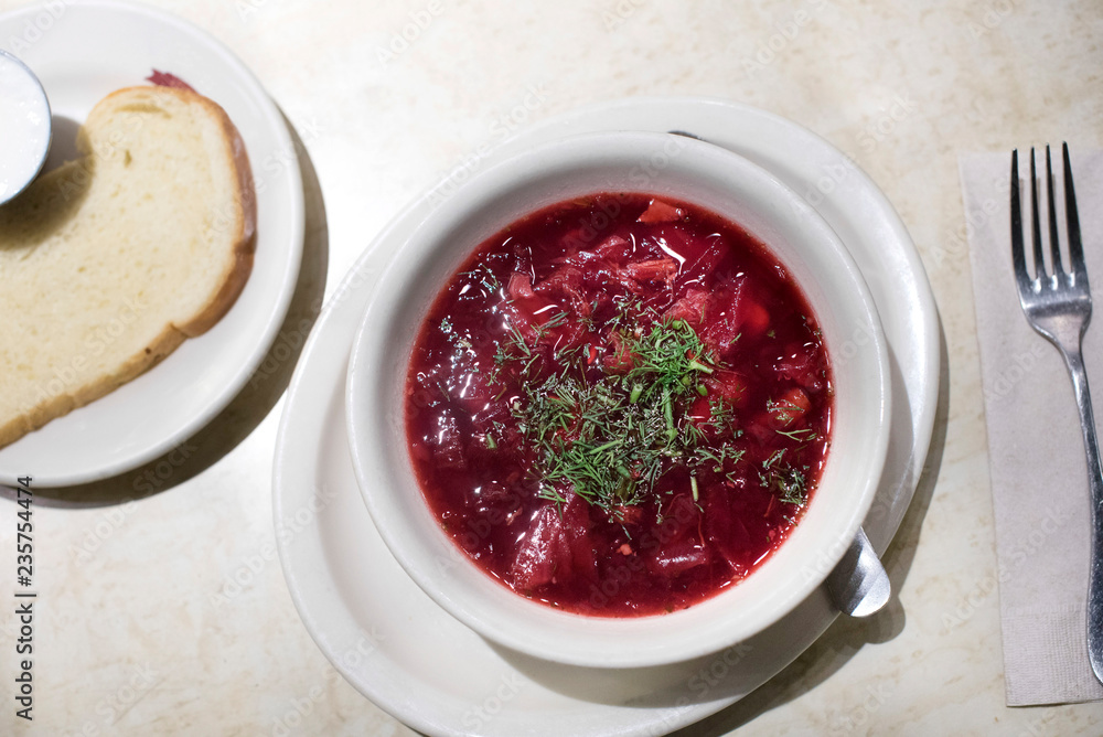 Bowl of borscht soup Bowl of borscht soup