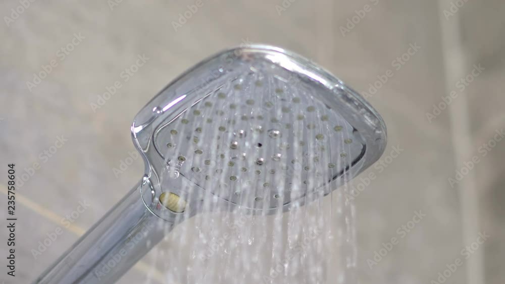 Water falling from the shower in 4k slow motion 60fps Water falling from the shower in 4k slow motion 60fps