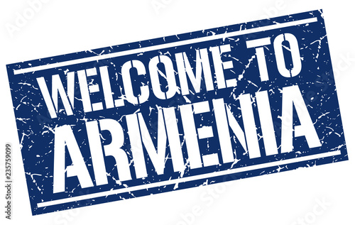 welcome to Armenia stamp