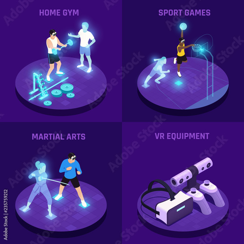 VR Sports Isometric Design Concept