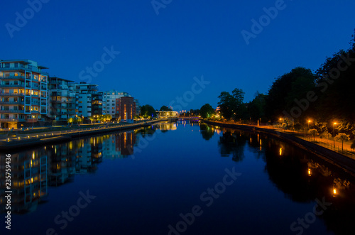 night view of the bridge and river in Halmstad © Jacob