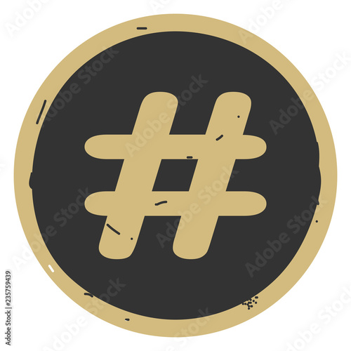 Hashtag sign icon vector illustration on gray background