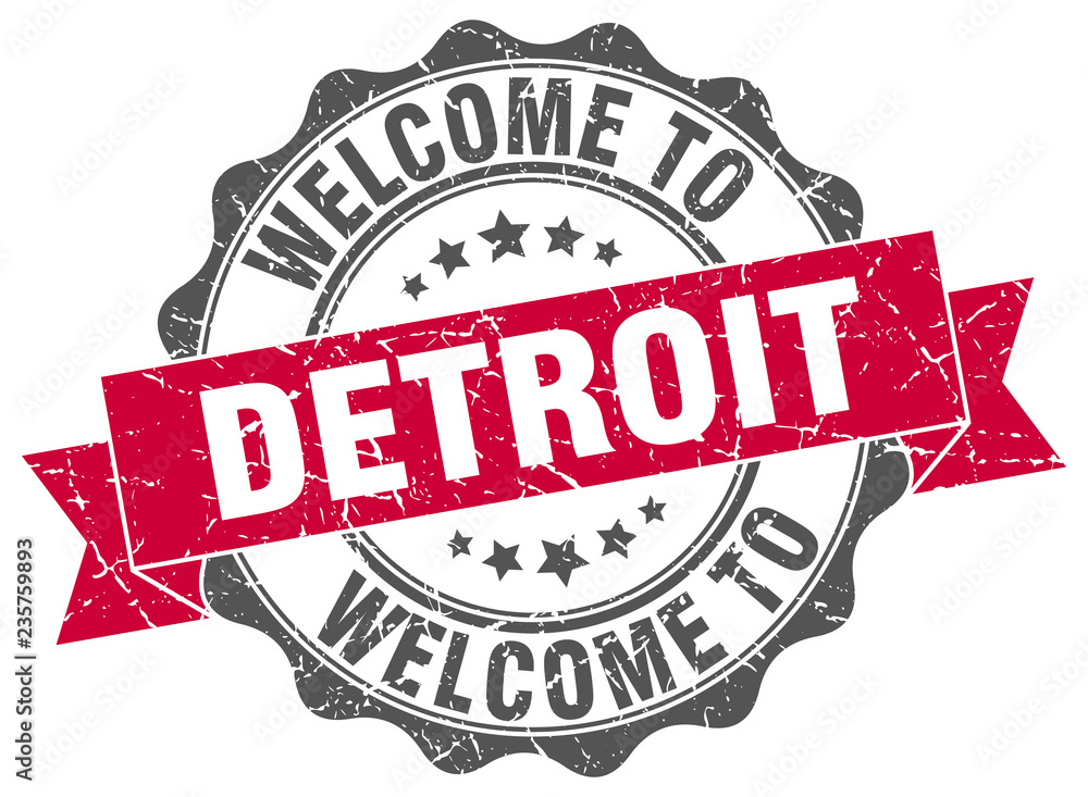 Fototapeta premium Detroit round ribbon seal