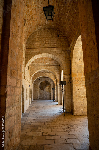 Interior of Fort Lovrijenac, St. Lawrence Fortress building architecture in Dubrovnik, Croatia